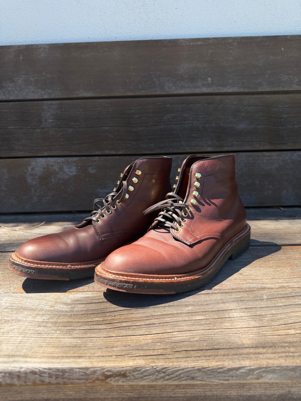 Alden Men's 4513H - Plain Toe Boot - Brown CXL 7.5D - Picture 3 of 9